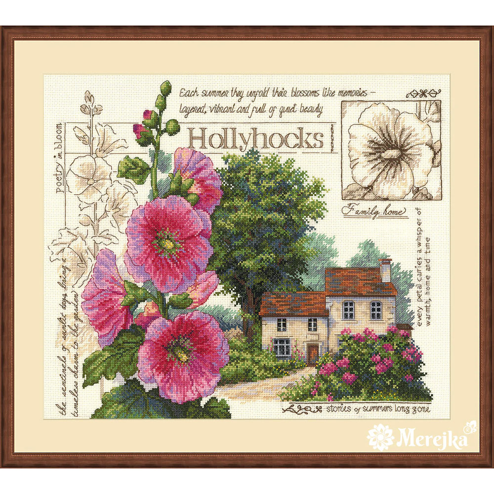 외국 십자수패키지 Merejka/Hollyhock Cottage-K-314(종이 도안 없음-->앱으로 보기)