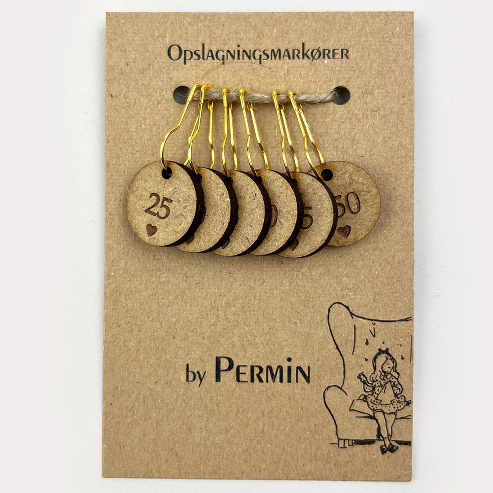 덴마크 Permin/ (우드제품) 뜨개용 스티치마커 단수표시링 860008