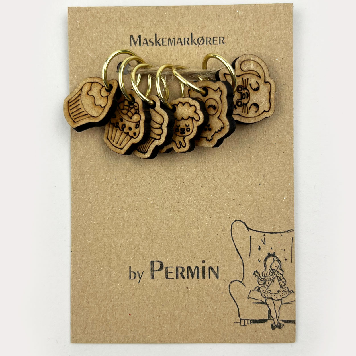 덴마크 Permin/ (우드제품) 뜨개용 스티치마커 단수표시링 860010