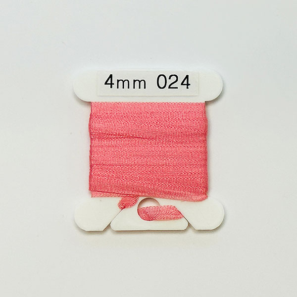 25Yd (10배) (YLI용)실크리본자수실 Silk 100% Ribbon 4mm 024