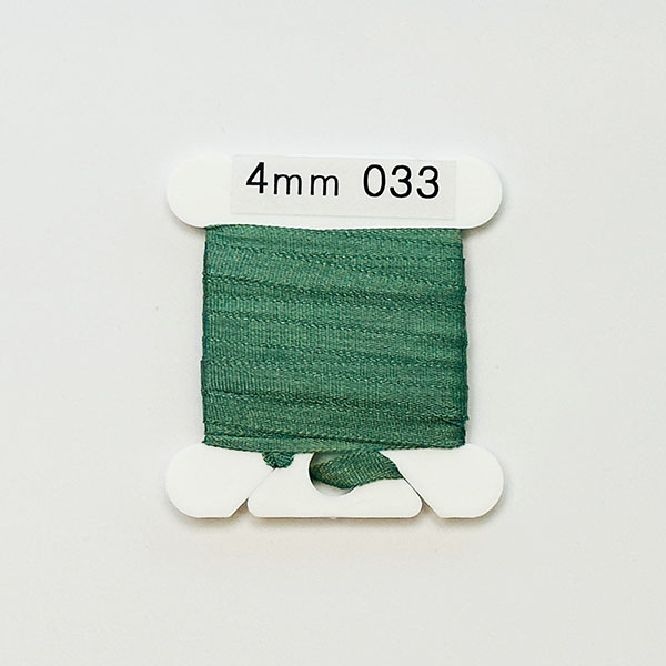 (YLI용)실크리본자수실 Silk 100% Ribbon 4mm 033(Blue Green)