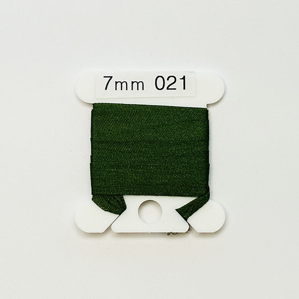 (YLI용)실크리본자수실 Silk 100% Ribbon 7mm 021(Moss Green VY DK)
