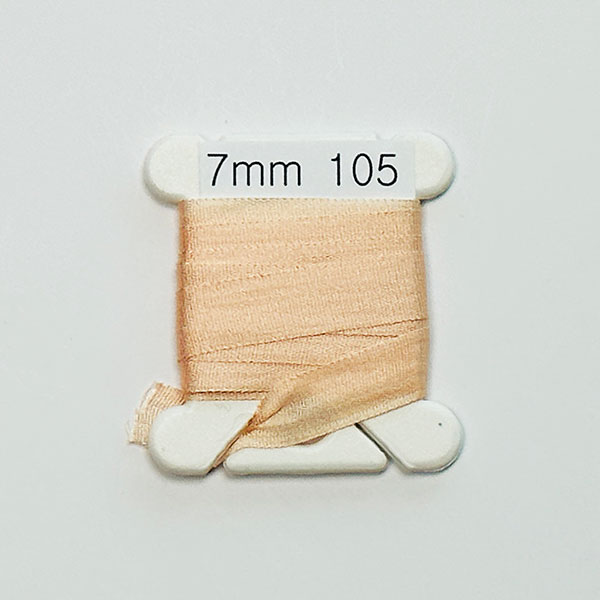 (YLI용)실크리본자수실 Silk 100% Ribbon 7mm 105(Peach VY LT)