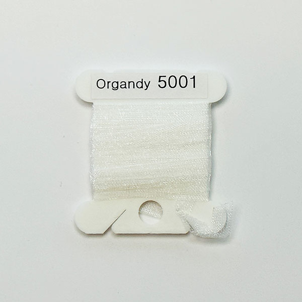 (YLI용)실크리본자수실 Organdy 5mm 001
