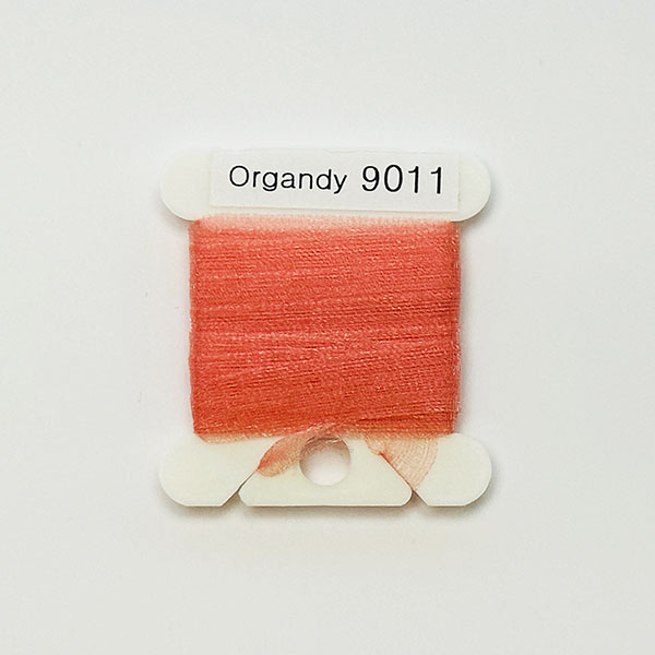 (YLI용)실크리본자수실 Organdy 9mm 011