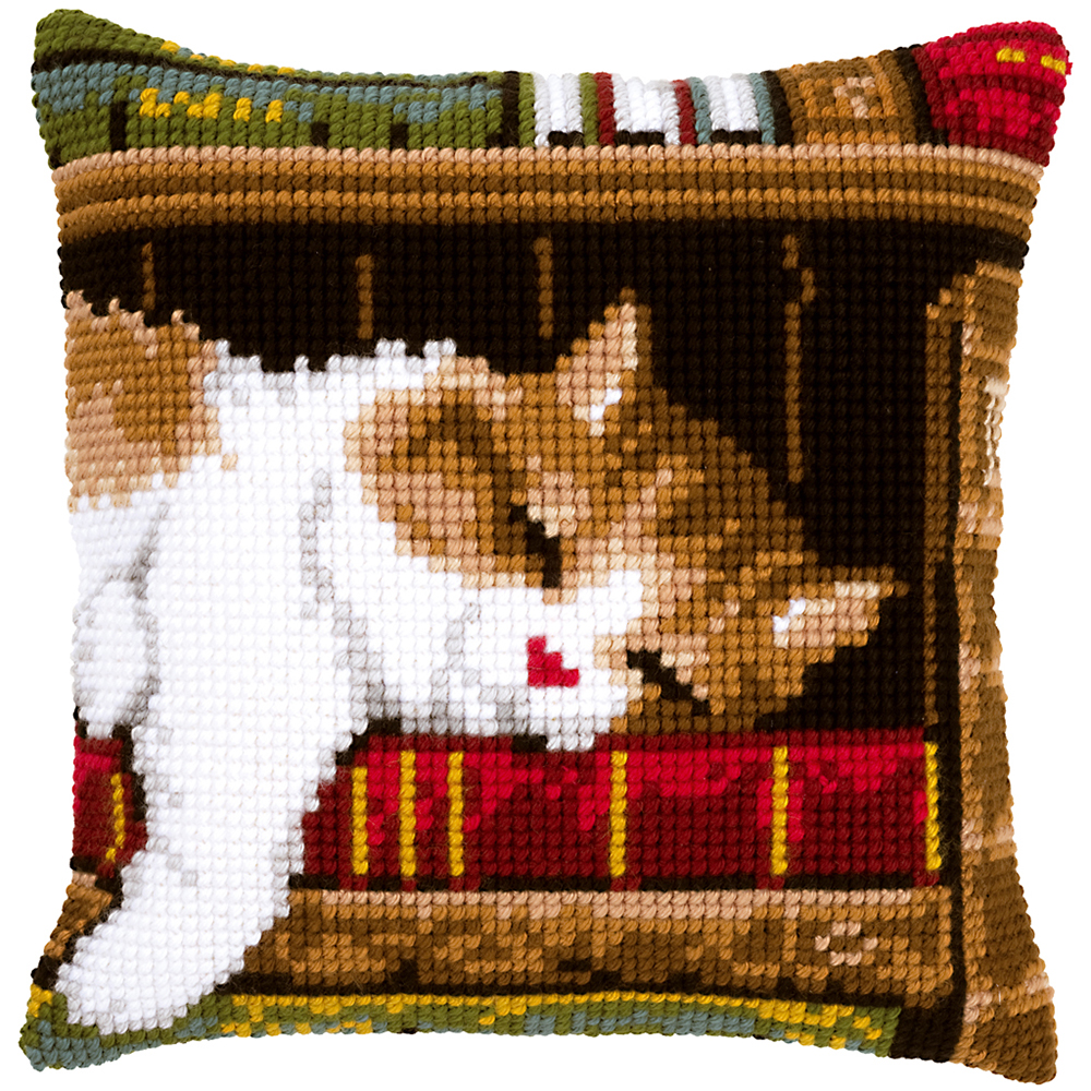 외국 십자수패키지 Vervaco/ 쿠션 CAT SLEEPING-0146409