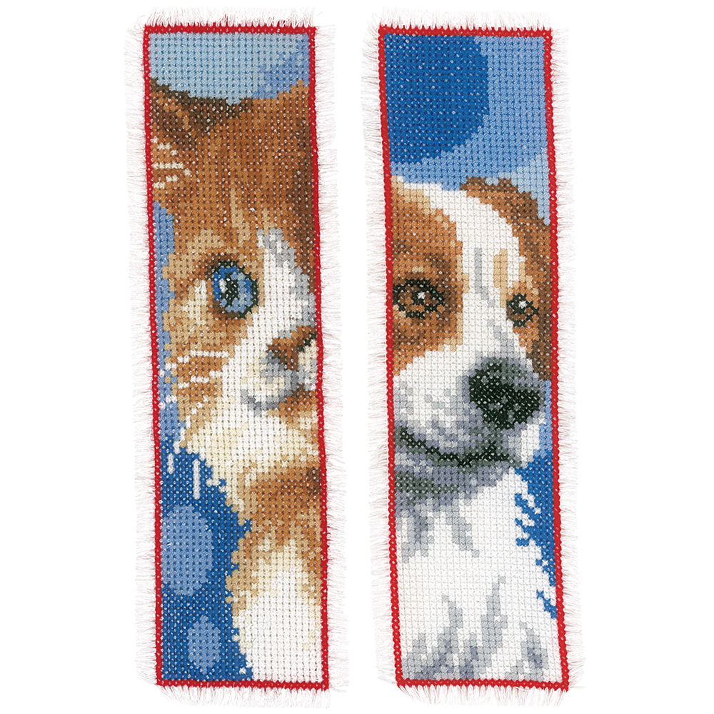 외국 십자수패키지 Vervaco/ 책갈피 Bookmarks CAT & DOG-0162195(2개세트)