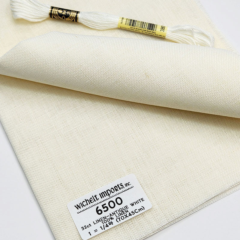 위첼 자수원단 32카운트 - WHITE(ANTIQUE WHITE) - 6500