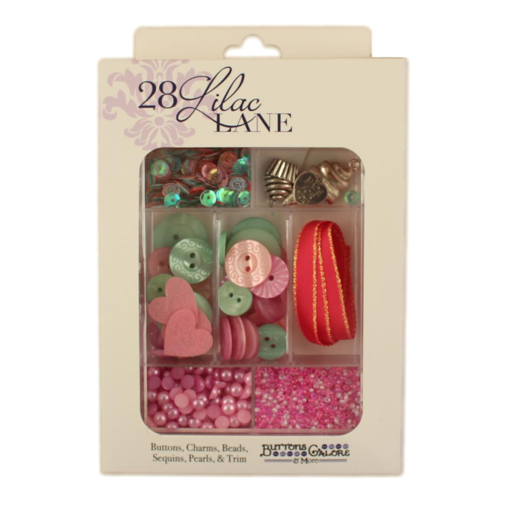 Buttons Galore/Lilac Lane/Cup Cake 참스장식버튼 단추(플라스틱박스포장)-BGMLL.101